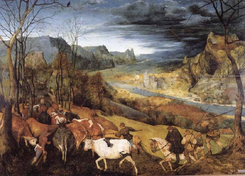 BRUEGEL, Pieter the Elder Return of the Herd Norge oil painting art